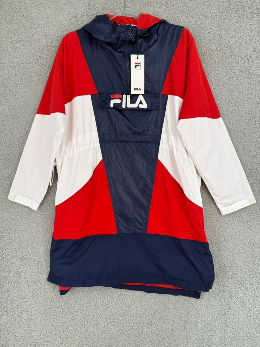 Fila Harlow womens oversized XS Anorak Colorblock  Pullover hoodie windbreaker